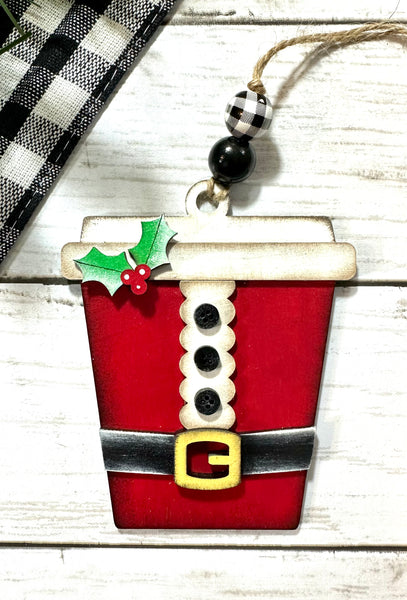 Santa Suit Latte ornament